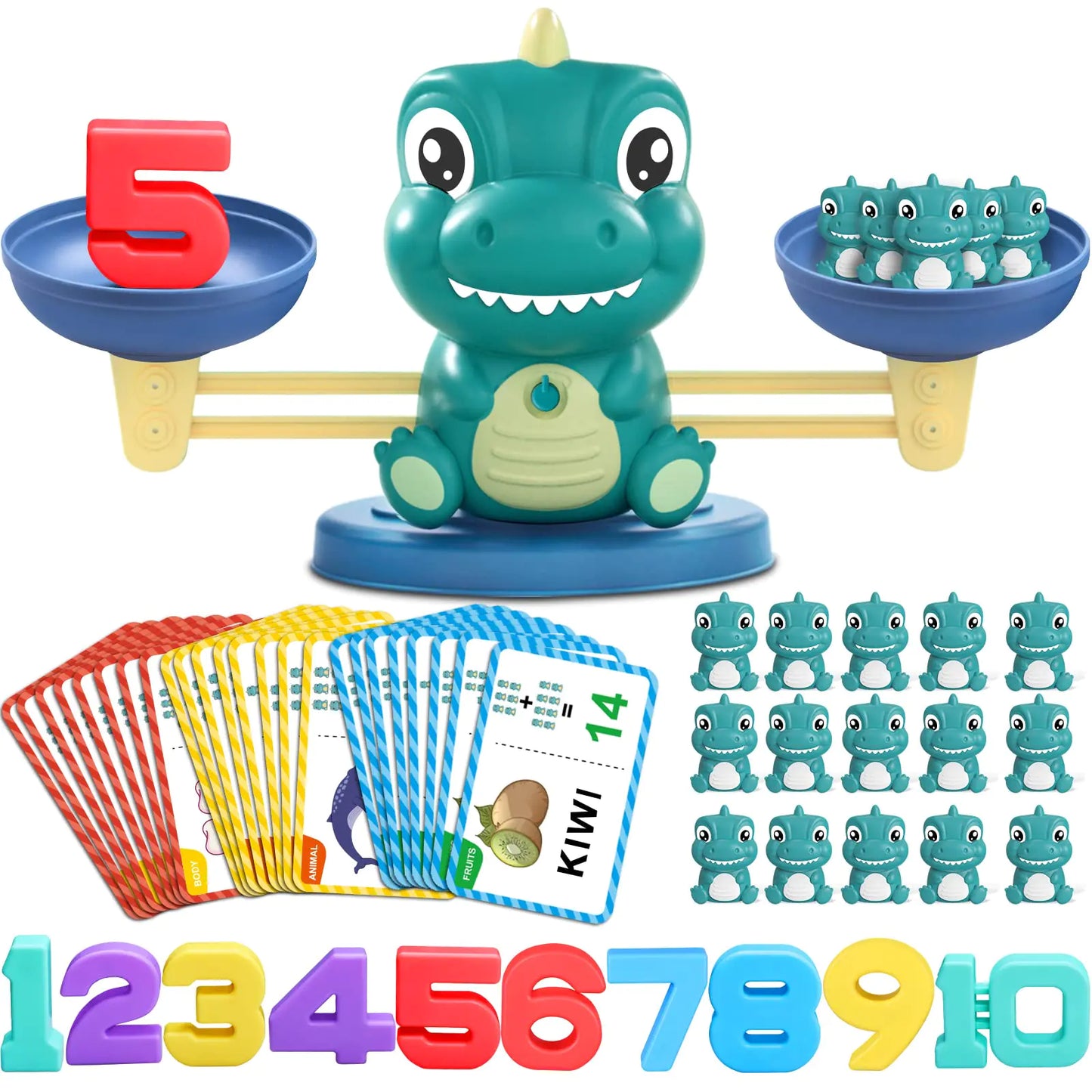 Dinosaur Math Balance Toy – Montessori Educational Toy for Kids Ages 3–7