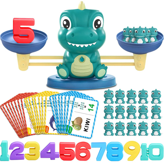 Dinosaur Math Balance Toy – Montessori Educational Toy for Kids Ages 3–7