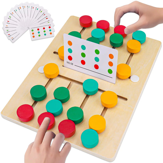 Montessori Color Matching Sliding Puzzle – Educational Wooden Logic Game for Kids Ages 3–7