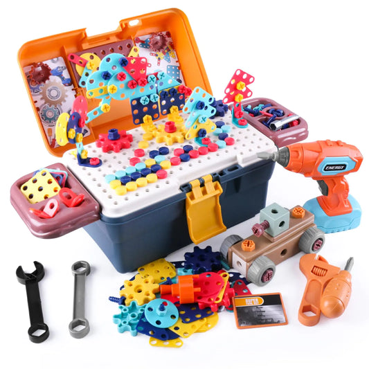 Montessori Toolbox Toy -298- Pieces STEM Drill Playset for Ages 3+