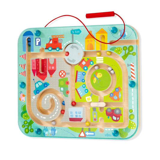 Magnetic Town Maze Busy Board – Ages 2–4