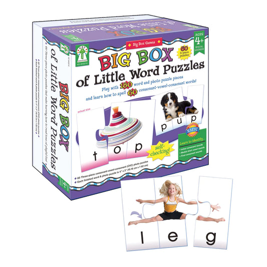 Big Box of Little Word Puzzles – 60 CVC Word Games for Early Phonics & Reading (Ages 4+)